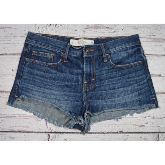 Abercrombie & Fitch Women's‎ Junior Jean Shorts Size 4 Pre-Owned - Picture 1 of 10